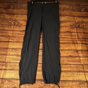 Athleta La Viva Women Navy Blue Ruched Drawstring Hiking Cargo Pants Size 4